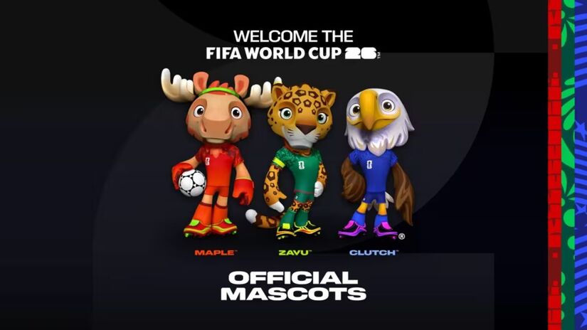 Em sintonia com o caráter histórico e inovador do torneio, a FIFA apresentou três mascotes oficiais para a Copa do Mundo FIFA 26. Cada personagem representa uma das nações-sede do maior evento esportivo do planeta: Maple, o alce do Canadá; Zayu, a onça-pintada do México; e Clutch, a águia-americana dos Estados Unidos. Criados para expressar a cultura, a herança e o espírito de seus países, os três mascotes se unem como símbolos de diversidade, integração e da paixão global pelo futebol/ Reprodução FIFA