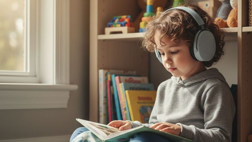 O uso pontual de fones de ouvido pode ajudar a reduzir o impacto do barulho em crianças com TEA/ Gerado por IA/Gemini