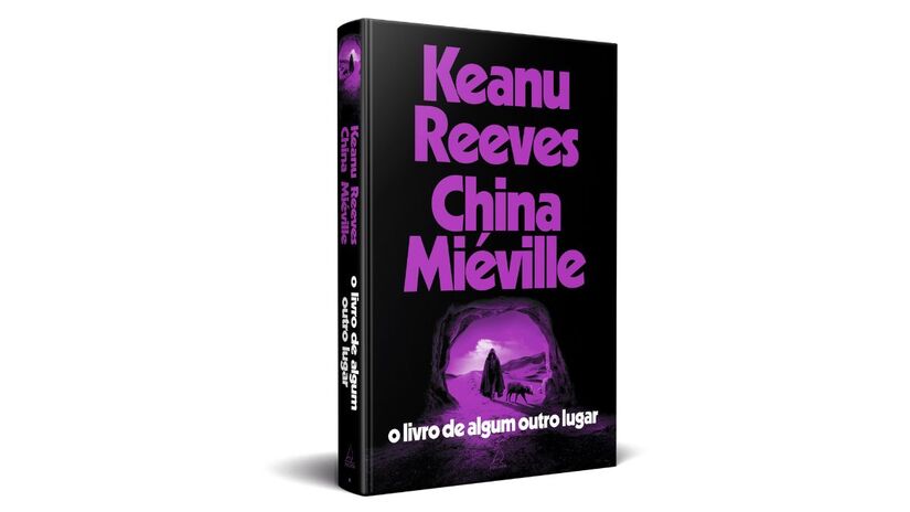 Capa de O livro de algum outro lugar, novo romance de Keanu Reeves escrito em parceria com China Miéville/ Divulgação