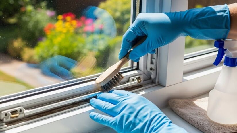 A limpeza correta exige remoção prévia do pó, aplicação da solução e secagem total