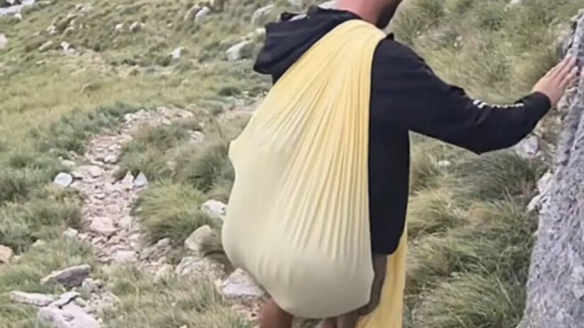 O resgate que parou a montanha: veja como um c&atilde;o im&oacute;vel no topo de um pico gelado foi carregado nas costas at&eacute; a vida nova/Instagram