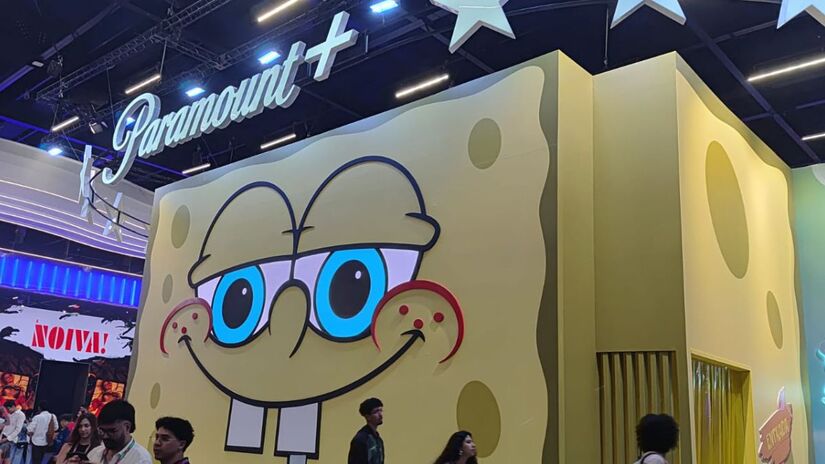 Essa é a fachada do stand do Bob Esponja na CCXP25/Gabriel Fernandes/DL