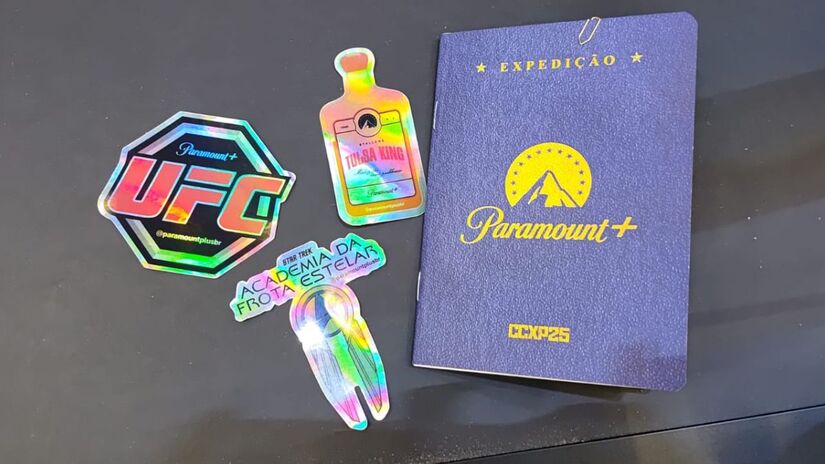 Dentre os brindes, o painel da Paramount+ oferece adesivos personalizados e o passaporte de Yellowstone/Gabriel Fernandes/DL
