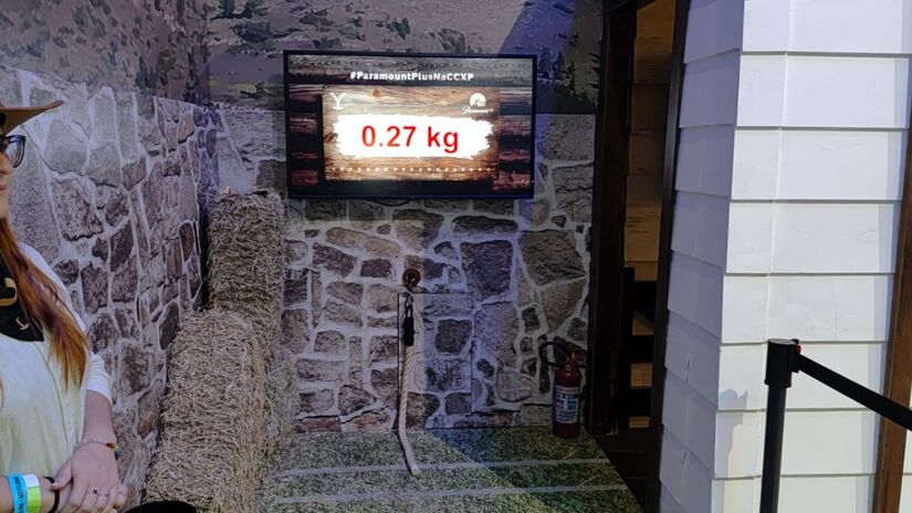 O campeão da brincadeira levará um lenço temático de Yellowstone, enquanto os demais competidores recebem um carimbo no passaporte da franquia/Gabriel Fernandes/DL