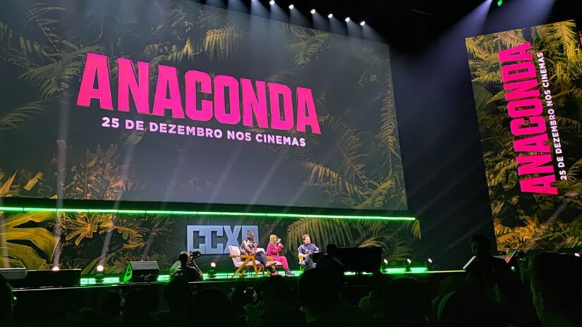 O Palco Thunder ainda apresentou uma homenagem ao astro Selton Mello e seu novo longa, 'Anaconda' (Gabriel Fernandes/DL)