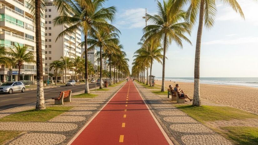 Com uma extensão de 22,5 quilômetros, a ciclovia começou a ganhar trechos próprios para bicicletas em 1993 (Google IA/Imagem Gerada por IA)