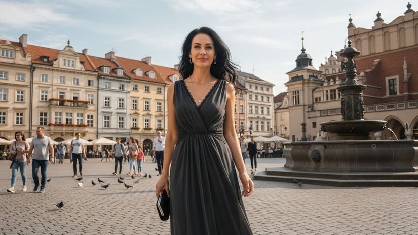 2. Preto com cara de verão: Mesmo fora da cartela óbvia da estação, o preto aparece repaginado em tecidos leves e modelagens amplas. O resultado é um visual elegante, mas sem pesar. Essa opção é ideal para quem prefere tons neutros e quer uma peça que funcione além da praia, especialmente no fim do dia / ImageFX
