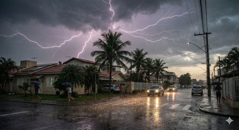 Há risco para muitos raios durante toda a tarde / Google Gemini