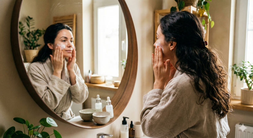 O tempo seco e quente pode ressecar a pele e a hidratação é fundamental.