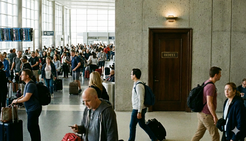 Quase ninguém percebe o hotel no aeroporto (Imagem ilustrativa)
