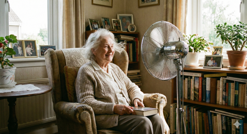 Os idosos também sofrem no calorão e devem ficar em ambientes arejados e longe do sol