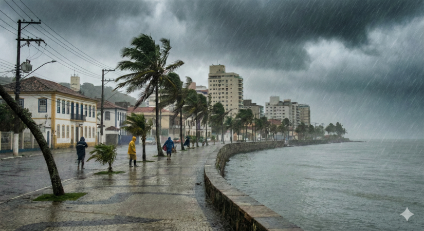 Há risco de ventos fortes até o domingo, dia 14, segundo a meteorologia