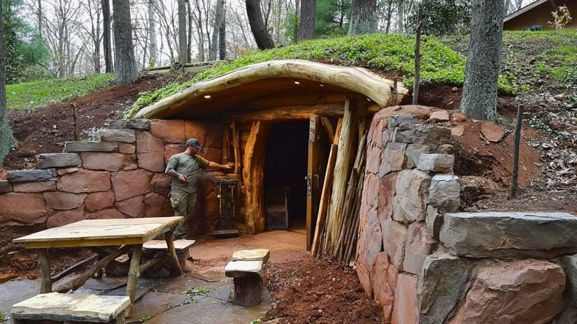 O fogão foi erguido pedra por pedra. Além de cozinhar, a sua massa térmica retém o calor por horas, transformando a estrutura num radiador natural/Reprodução