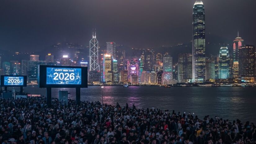 Sem explicar os motivos, o governo decidiu mover a festa da virada do Victoria Harbour para uma zona de pedestres no centro da cidade/Gemini