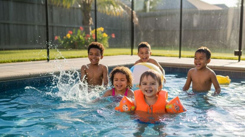 Evite o uso de boias de braço ou redondas que podem furar ou virar facilmente e opte sempre por coletes salva-vidas certificados para garantir a flutuação real dos pequenos/Gemini