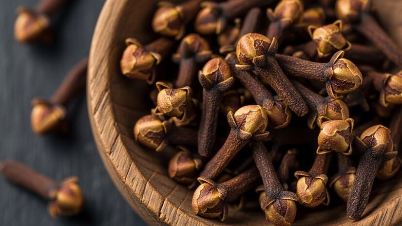 Trata-se do cravo-da-índia, que por conta do eugenol, um composto natural que serve como uma espécie de componente analgésico, que consegue reduzir a sensibilidade à dor, funcionando como uma anestesia natural (Imagem gerada por IA/ImageFx)