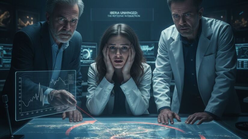 Diferente do movimento linear comum, a Península Ibérica está pivotando como uma engrenagem, o que gera tensões intensas e invisíveis em toda a estrutura do solo/Gemini