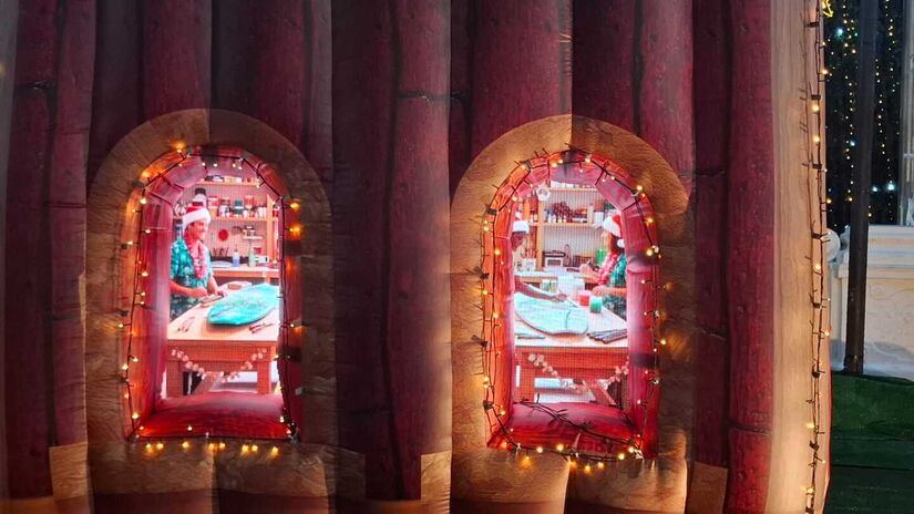 As casinhas contam com janelas interativas e uma composição marcada por dez árvores luminosas distribuídas pelo espaço / Nair Bueno/DL