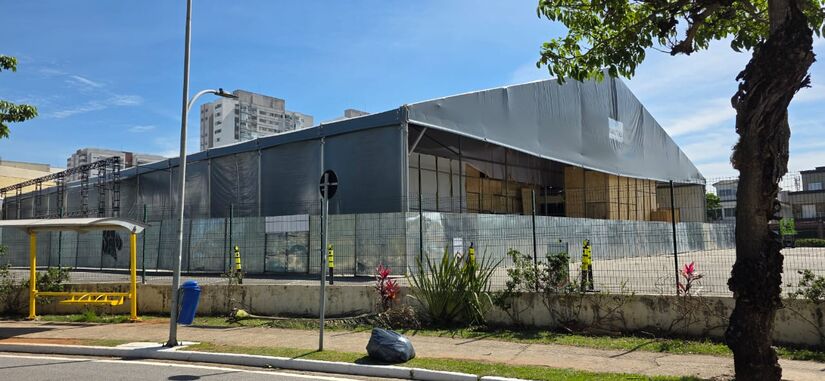 Piscina e áreas de convivência do 'Laboratório' já começam a ganhar forma antes da estreia de 2026/Giovanna Camiotto