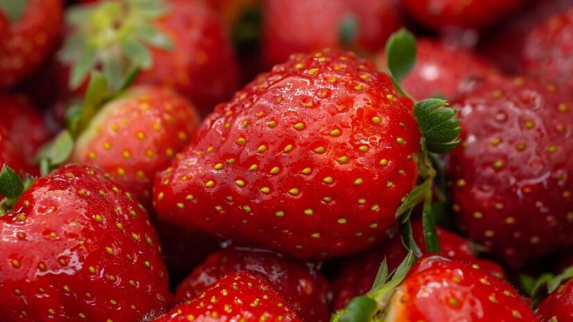 Em estudo com pessoas com hipercolesterolemia, o consumo de morangos mostrou melhora nas funções vasculares em apenas uma hora. Freepik/@jannoon028