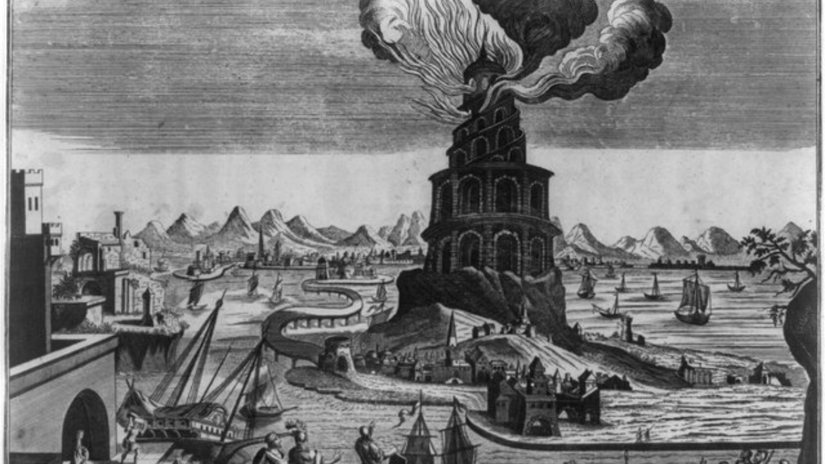 Ao todo, 22 blocos do monumento foram identificados no fundo do mar Mediterrâneo, revelando novos detalhes sobre uma das sete maravilhas do mundo antigo. Wikimedia Commons/Popular Graphic Arts

