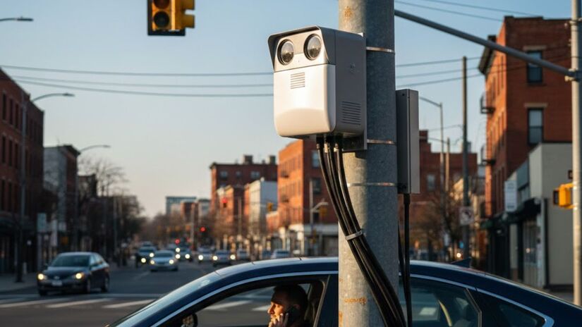 Atualmente, o sistema encontra-se em fase de calibração e as infrações são apenas registradas, sem a geração de penalidades imediatas (Google Gemini/Imagem Gerada por IA)