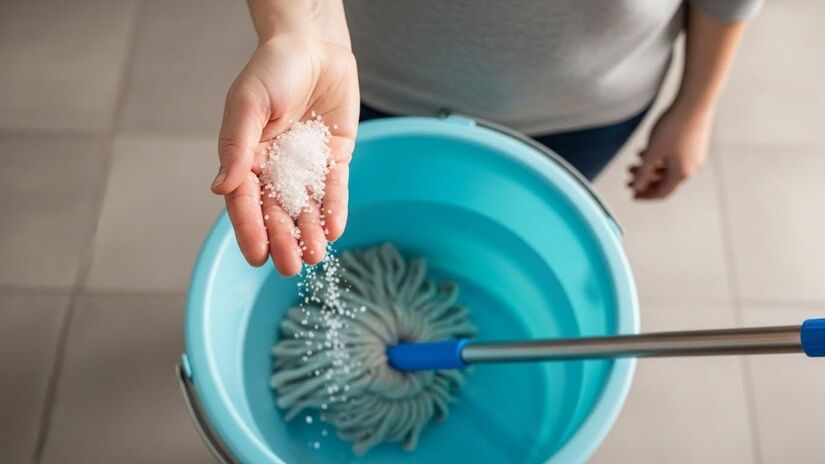 O sal de cozinha atua como um agente facilitador na remoção de poeira e resíduos secos ao alterar as propriedades físicas da água durante a limpeza / ImageFX
