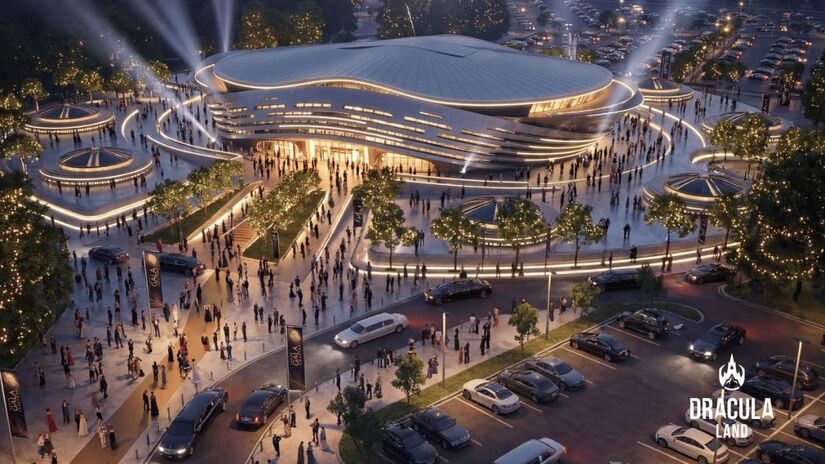 Arena multifuncional do Dracula Land, projetada para receber até 22.500 pessoas em grandes shows, festivais e competições internacionais de eSports/ Divulgação Dracula Land