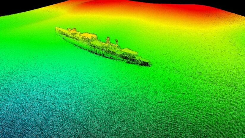A empresa Ocean Infinity utilizou três veículos submarinos autônomos para escanear as profundezas e confirmar o estado do lendário "Navio Fantasma", preservado a mais de 1.000 metros. /Ocean Infinity