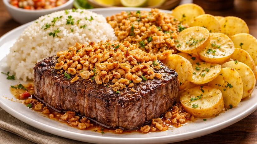 Inspirado no pedido habitual de um diplomata brasileiro, o Filé Oswaldo Aranha eternizou um nome da política nacional na culinária de boteco/ Gerado por IA/OpenAI