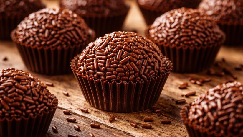 Criado durante uma campanha política nos anos 1940, o Brigadeiro herdou o nome de uma patente militar antes de virar símbolo das festas brasileiras/ Gerado por IA/OpenAI