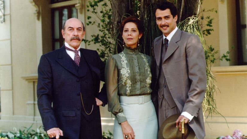 Francesco (Raul Cortez), Janete (Ângela Vieira) e Marco Antonio (Marcello Antony)/Globo
