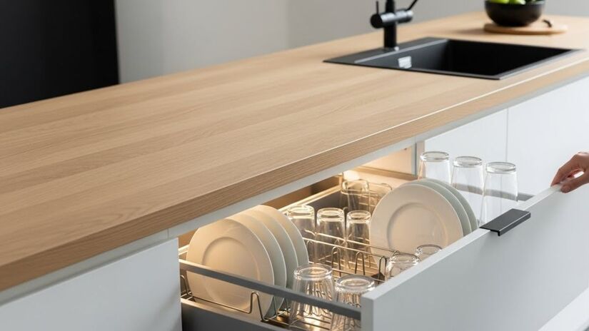 A principal vantagem é a liberação total da bancada, criando um visual minimalista e organizado