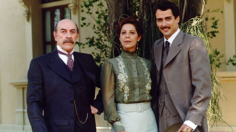 Francesco (Raul Cortez), Janete (Ângela Vieira) e Marco Antonio (Marcello Antony)/Globo