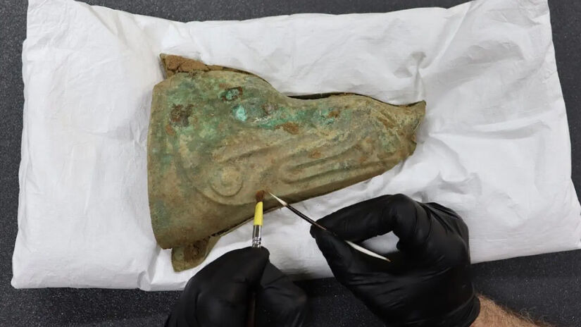 Também foram identificados um estandarte militar em forma de cabeça de javali / Norfolk Museum Service/Historic England