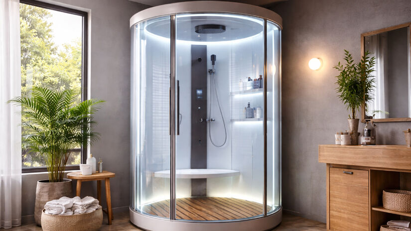 A cápsula é projetada para se adaptar perfeitamente até a banheiros pequenos / Imagem gerada por IA