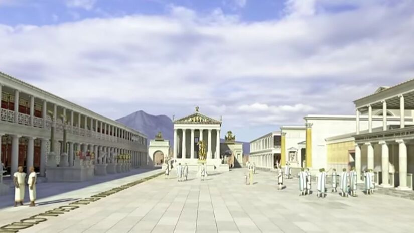 As vilas elegantes de Pompeia atraíam moradores de diferentes classes sociais e serviam como destino de descanso e lazer, muito antes da construção do Coliseu de Roma. Captura de tela/YouTube/Altair4 Multimedia Archeo3D Production