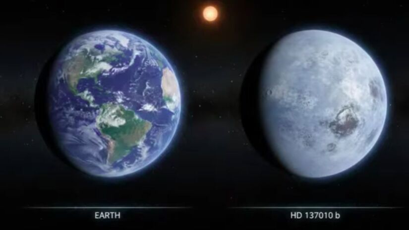 Descoberto pela NASA, o planeta HD 137010 b chama a atenção da comunidade científica por apresentar tamanho semelhante ao da Terra. Captura de tela/YouTube/Uma Passagem Para o Universo