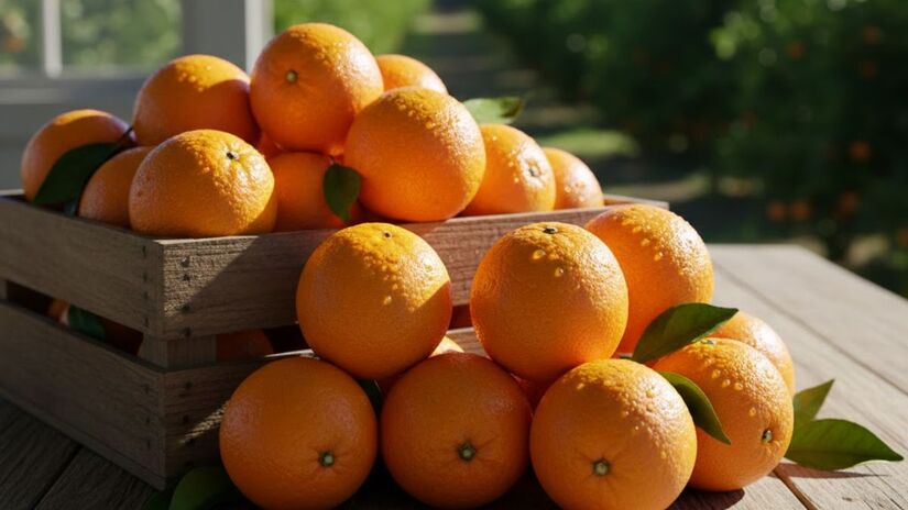 A cidade é conhecida por produzir 11 milhões de toneladas da fruta por ano, o que equivale a 80% do que é consumido no Brasil.(Imagem Gerada por IA/Google Gemini)