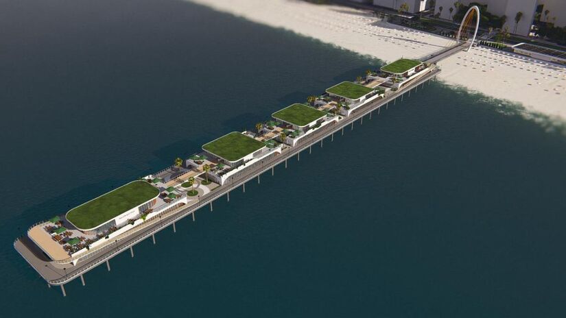 O píer vai priorizar áreas verdes e espaços de contemplação com acesso gratuito (PMG/Divulgação)