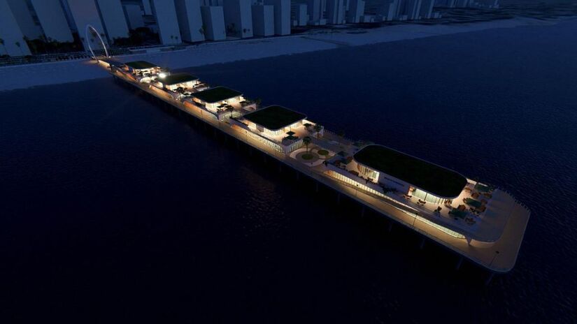 Com 500 metros de comprimento por 35 metros de largura, o espaço estender-se-á da avenida da orla até o mar (PMG/Divulgação)