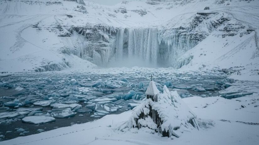 Se a corrente enfraquecer drasticamente ou entrar em colapso nas próximas décadas, a Europa poderá esfriar de forma violenta (Google Gemini/Imagem Gerada por IA)