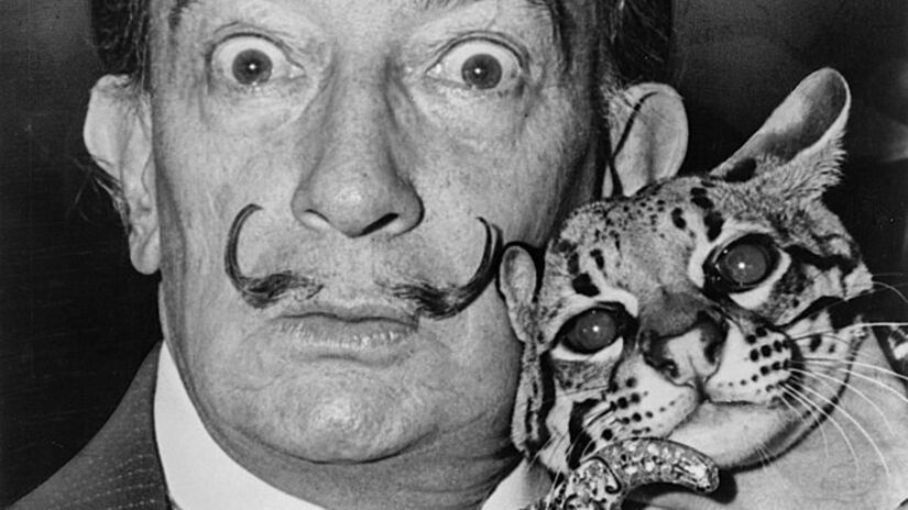O pintor surrealista Salvador Dalí teve o corpo exumado em 2017 para a realização de um teste de paternidade. Wikimedia Commons/Roger Higgins, World Telegram staff photographer