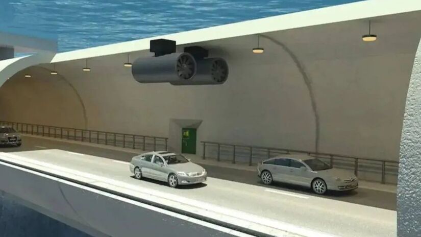 Túnel de 27 km sob o oceano terá rotatória a 260 metros de profundidade./Divulgação