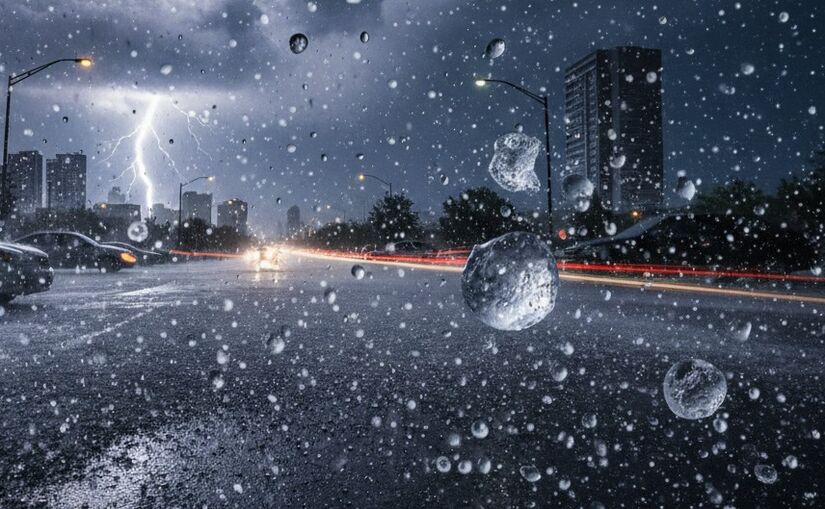 Algumas cidades registrarão queda de granizo durante as tempestades / Gemini