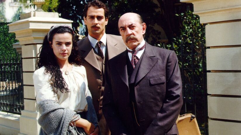 Giuliana (Ana Paula Arósio), Francesco (Raul Cortez) e Marco Antônio (Marcello Antony)/Globo