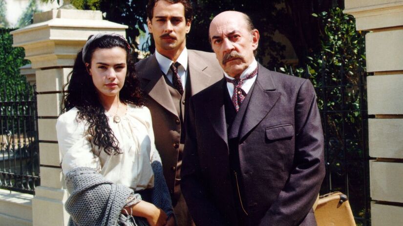 Giuliana (Ana Paula Arósio), Francesco (Raul Cortez) e Marco Antônio (Marcello Antony)/Globo