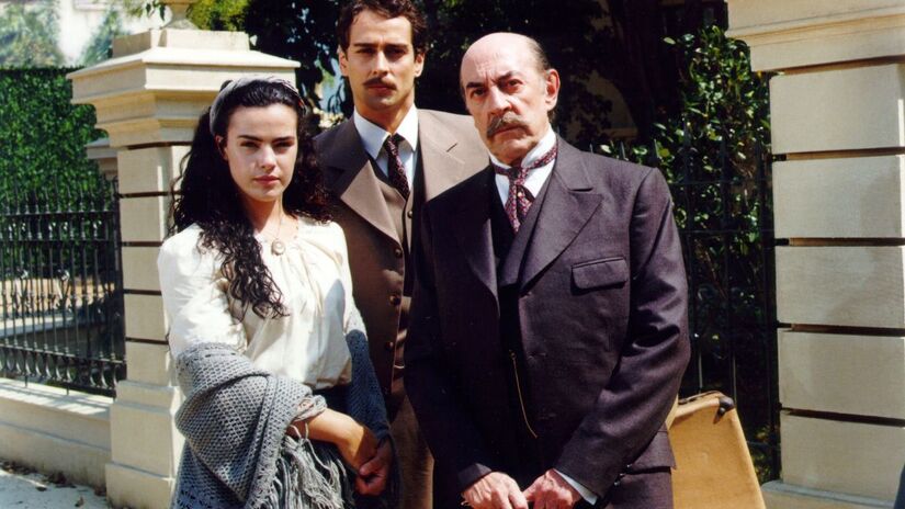 Giuliana (Ana Paula Arósio), Francesco (Raul Cortez) e Marco Antônio (Marcello Antony)/Globo