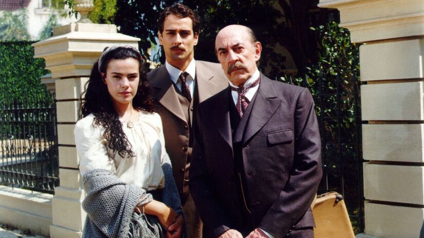 Giuliana (Ana Paula Arósio), Francesco (Raul Cortez) e Marco Antônio (Marcello Antony)/Globo