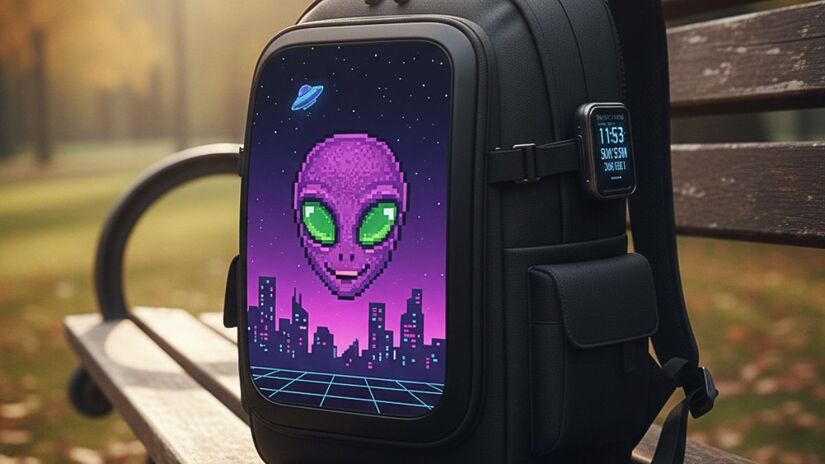 As mochilas inteligentes com telas de LED integradas transformam o simples ato de carregar pertences/Gemini